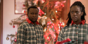 Melissa Kiplagat and Bruce Makau in A Merry X-Mess Kenyan Christmas film on Showmax