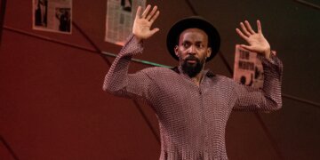 Elsaphan Njora during a staging of Too Early for Birds' Tom Mboya.