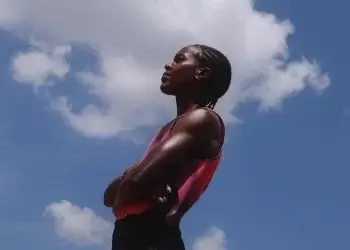 Faith Kipyegon getting ready for the Breaking4 challenge in partnership with Nike.