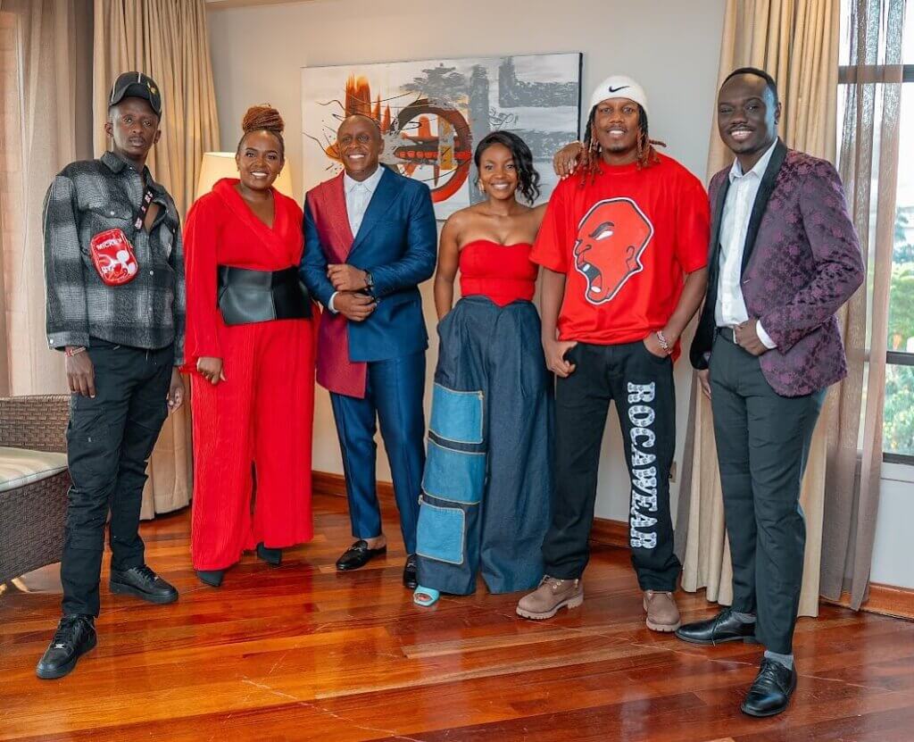 The Big Six made up of Njugush, Celestine Ndinda, Philip Karanja, Judy Nyawira, Abel Mutua and Butita.
