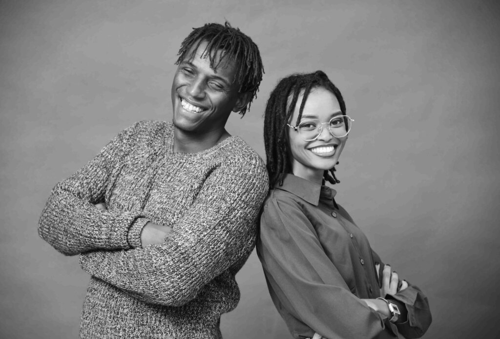 Giza Visuals duo Omar Hamza and June Wairegi.