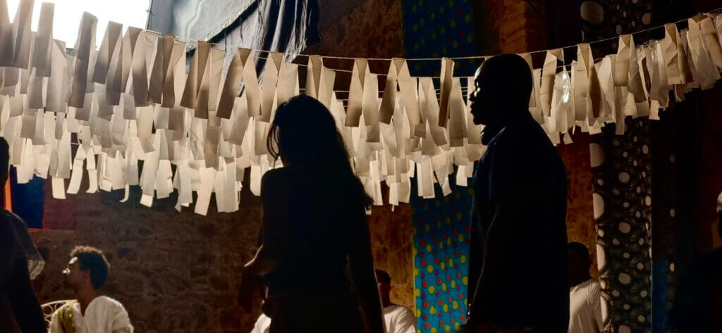 C.J Obasi on the set of La Pyramide