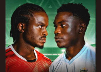 A poster of Tobit Tom and Isaac Juma in the new Citizen TV football drama series Kito.