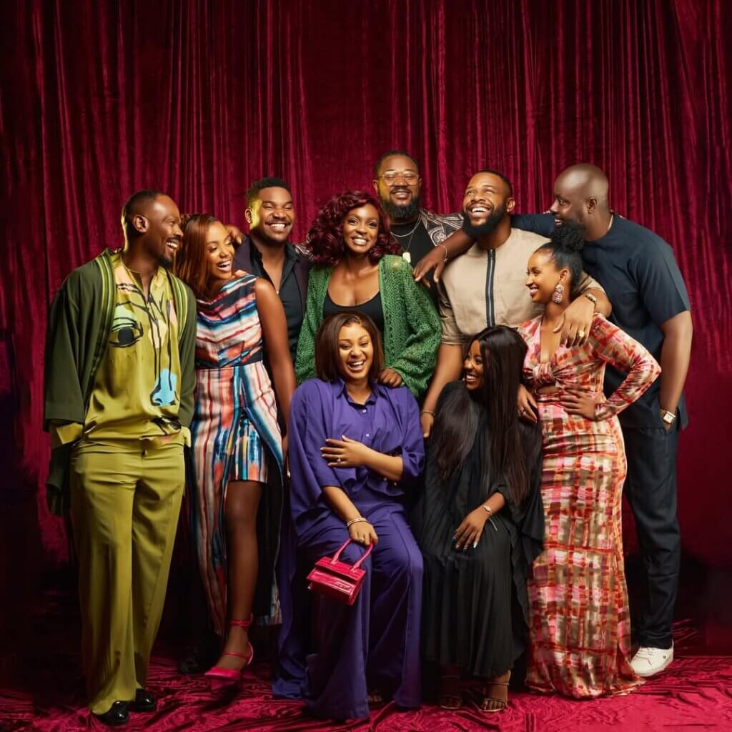 Sarah Hassan (far right) with the cast of Nigerian series Stripped, now airing on Africa Magic Showcase.