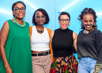 Shuga Global Executive Director Wame Jallow with Shuga Actors Juliebrenda Nyambura, Stephanie Ndlovu and Makena Kahuha at the launch of Shuga Global.