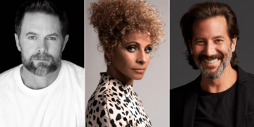 The cast of psychological thriller Bloodwood Garret Dillahunt, Michelle Hurd and Henry Ian Cusick.