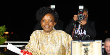 Marie-Clémentine Dusabejambo receiving the Caméra d’Or for Ben'Imana at Cannes Film Festival.