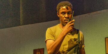 Nick Ndeda in the Kenyan theatre play 'In the Seashell Hum'