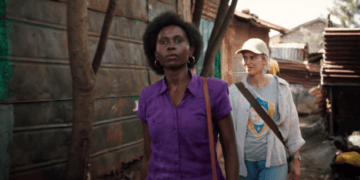 A still of Eliane Umuhire and Denise Gough in the Kenya-set feature Call Me Queen.